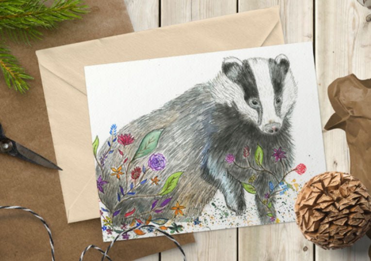 Badger Card & Envelope - Brinsley Animal Rescue Shop