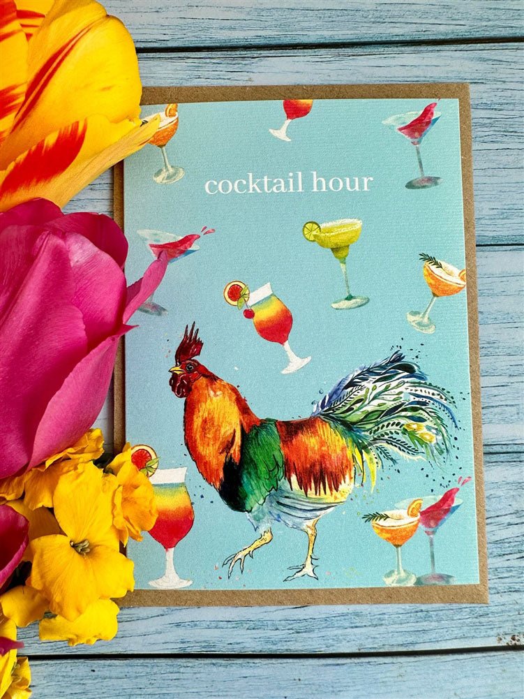 Cocktail Hour Greeting Card - Brinsley Animal Rescue Shop