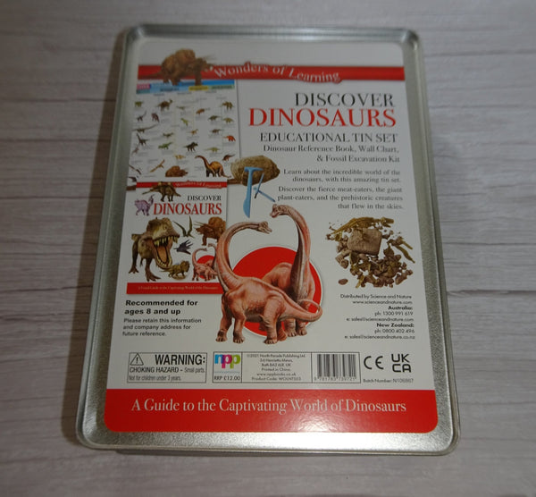 Discover Dinosaurs Educational Tin Set - Brinsley Animal Rescue Shop