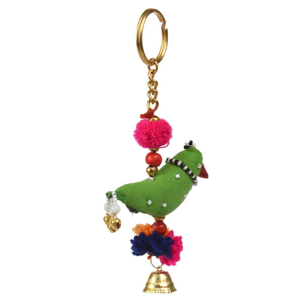 Recycled cloth parrot keyring - Brinsley Animal Rescue Shop
