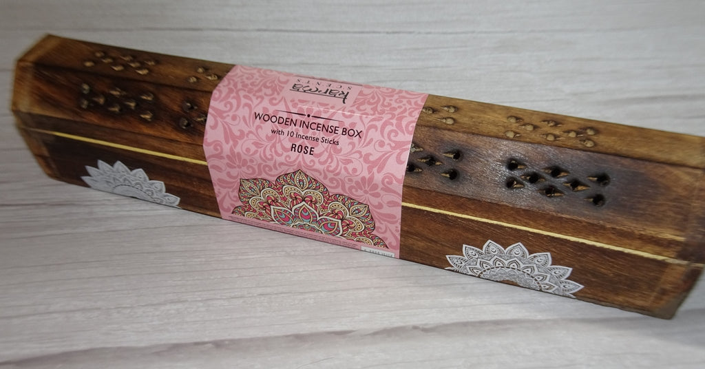 Rose Karma Scents Wooden Incense Box - Brinsley Animal Rescue Shop