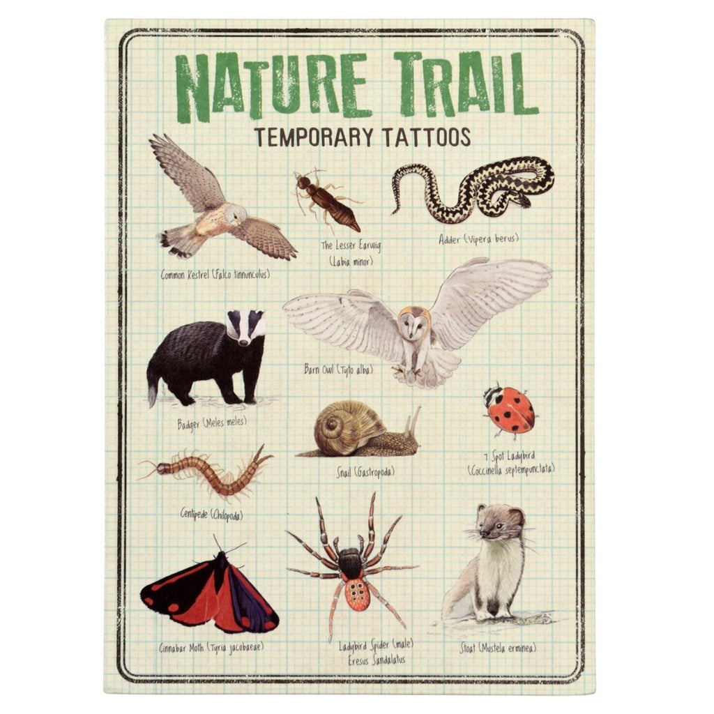 Temporary tattoos - Nature Trail - Brinsley Animal Rescue Shop